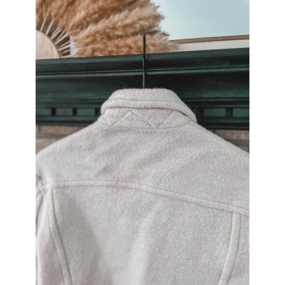 Wilfred Boiled Wool Autumn Shirt Jacket Small Cream Fall Shacket Button Trucker - Picture 7 of 12